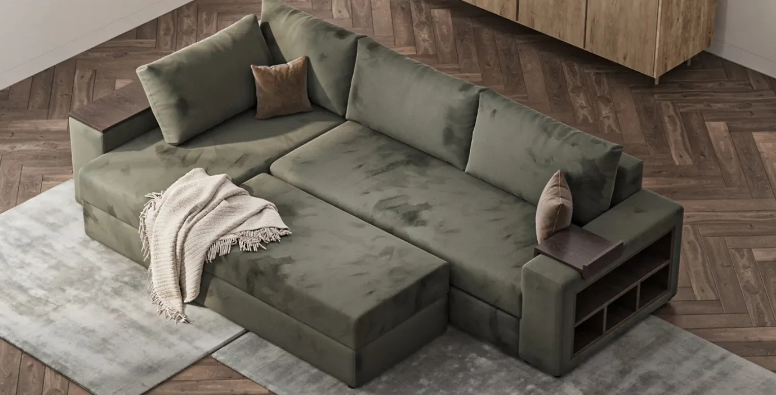 Sofa with built-in table